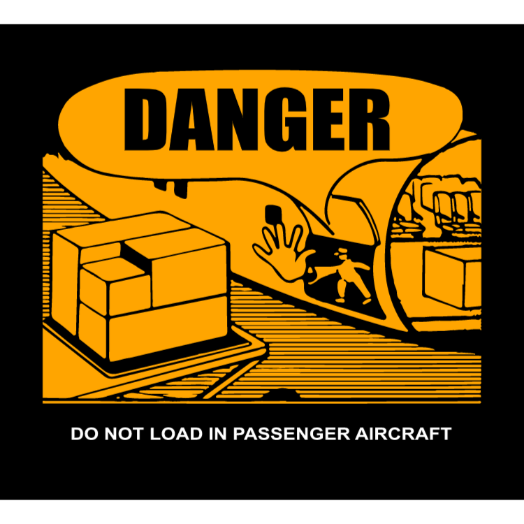 Fara inte ladda i passagerarflygplan (engelska text)