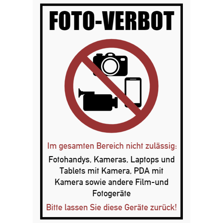 Foto-Verbot schild