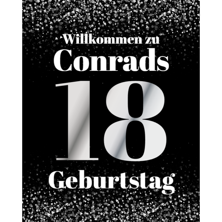 18 - Geburtstagsschild, schwarz