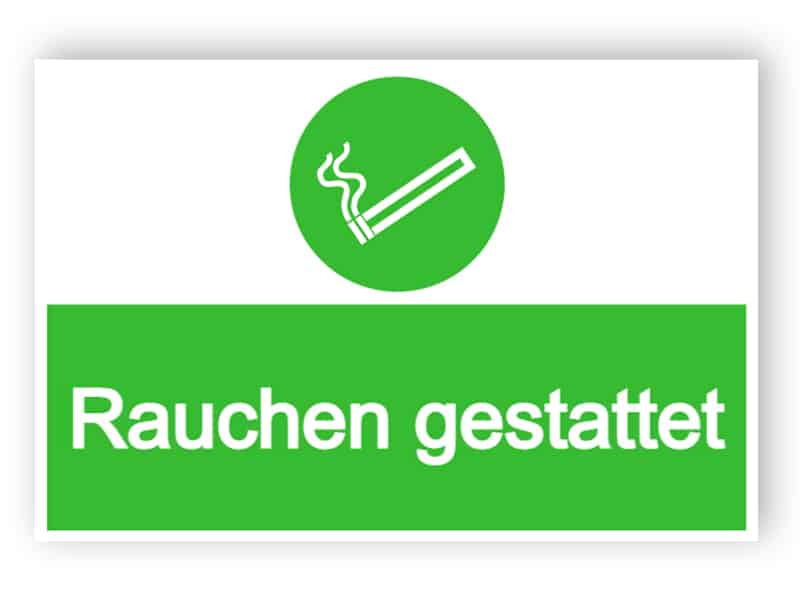 Rauchen gestattet Schild | Online bearbeiten und bestellen!