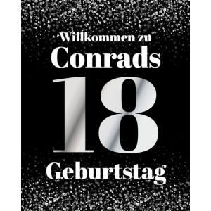 18 - Geburtstagsschild, schwarz