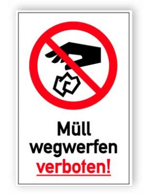 Müll wegwerfen verboten