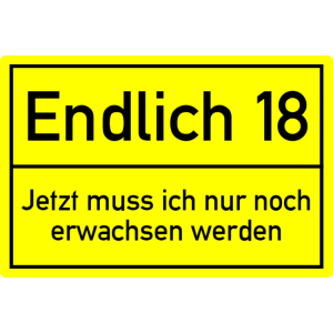 18 Geburtstag Schild