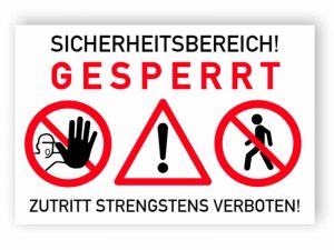 Sicherheitsbereich Schild