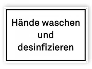 Hände waschen und desinfizieren - Gedruckt